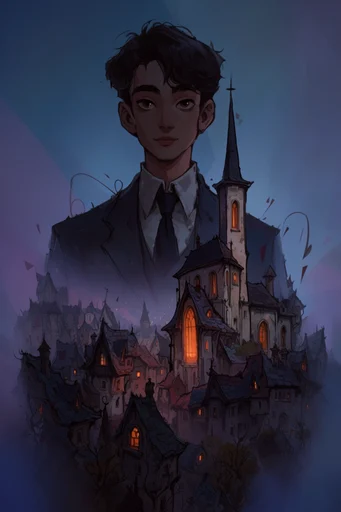Cozy Twilight Fantasy style reference image — high contrast lighting