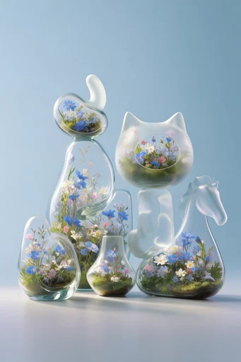 Translucent Biophilic Glassmorphism style reference image — refraction and gloss
