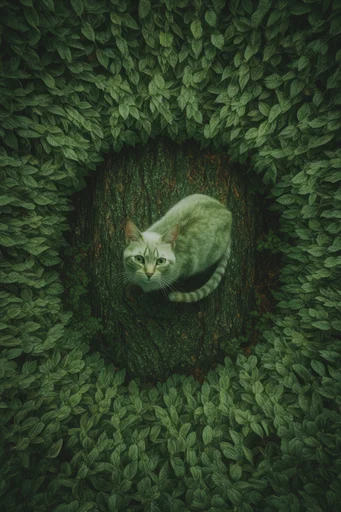 Surreal Verdant Geometry style reference image — high-angle symmetry