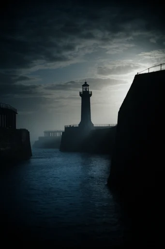 Cinematic Liminal Noir style reference image — chiaroscuro lighting