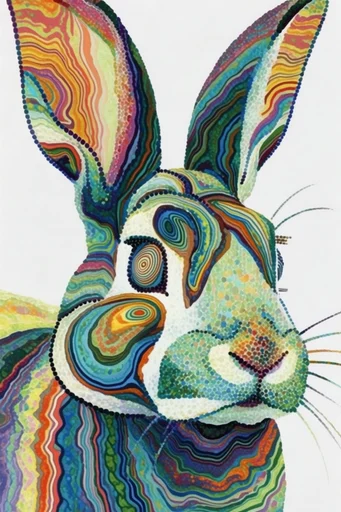 Vibrant Psychedelic Minimalism style AI image example 3