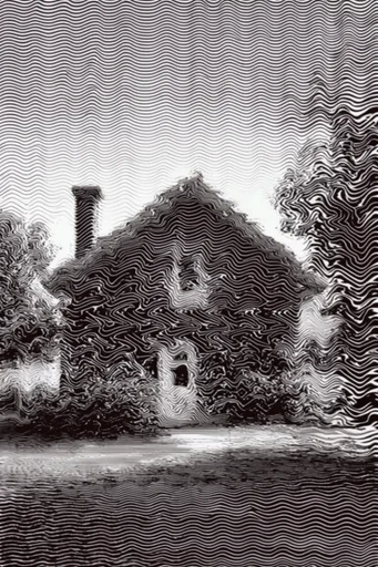Monochrome Glitch Topography style AI image example 4