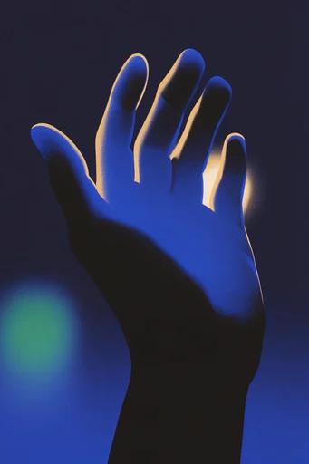 Nocturnal Retro-Futurist Noir style reference image — cobalt and indigo palette
