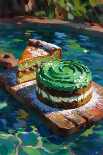 Luminous Impasto Waters style reference image — submerged distortion