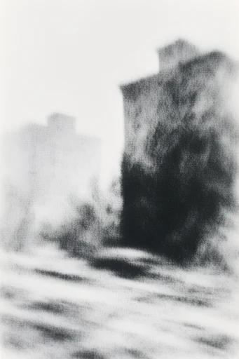Ethereal Analog Noir style reference image — heavy film grain