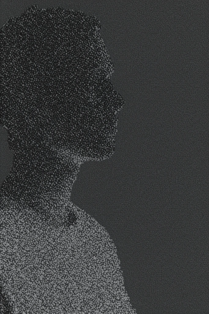 Luminous Pointillist Noir style AI image example 1