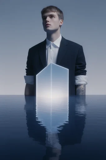 Luminous Monolithic Minimalism style reference image — ethereal glowing portal