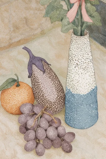 Intricate Organic Tapestry style reference image — dense organic textures