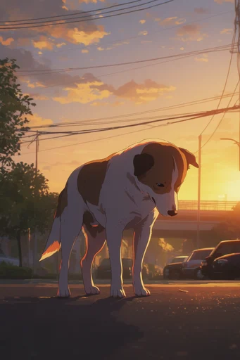 Nostalgic Golden Anime style reference image — warm amber color palette