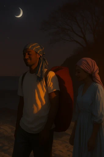 Cinematic Amber Noir style reference image — intimate interior