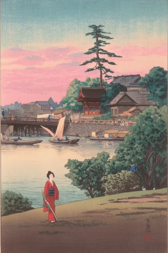 Ethereal Shin-Hanga Revival moodboard — generate AI images in this style