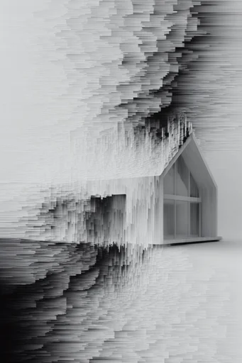 Monochromatic Digital Erosion style AI image example 4
