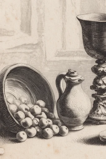 Monochrome Linear Craftsmanship style reference image — intaglio print