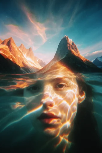 Luminous Kinetic Fluidity style reference image — cinematic film grain