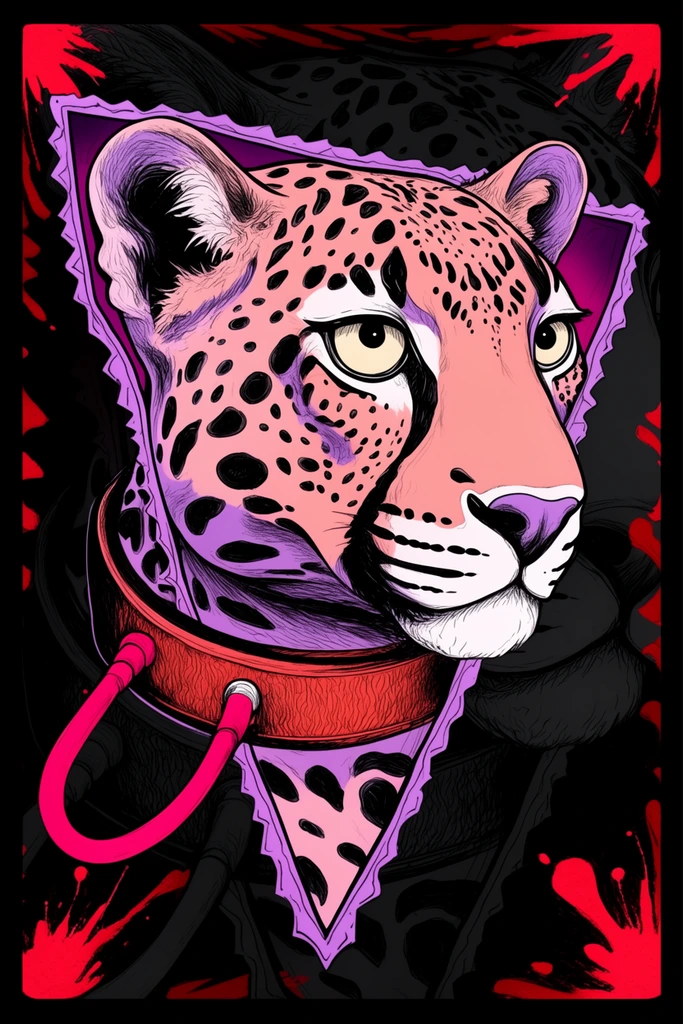 Neon Grunge Collage style AI image example 3
