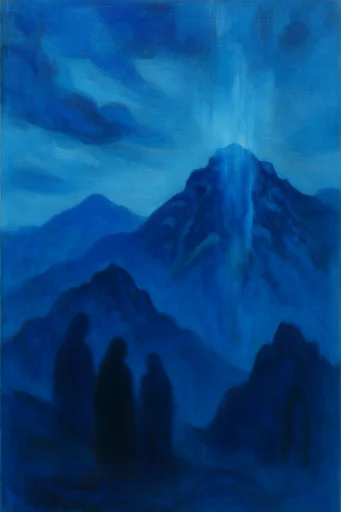 Ethereal Cobalt Nocturne style reference image — deep indigo monochrome