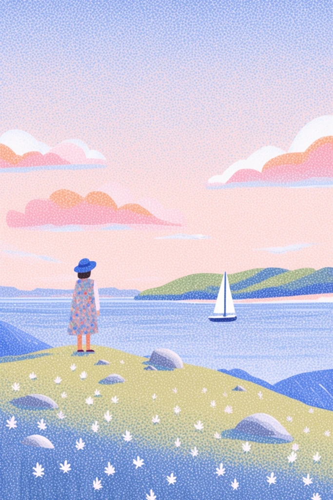Textured Surreal Folk style AI image example 2