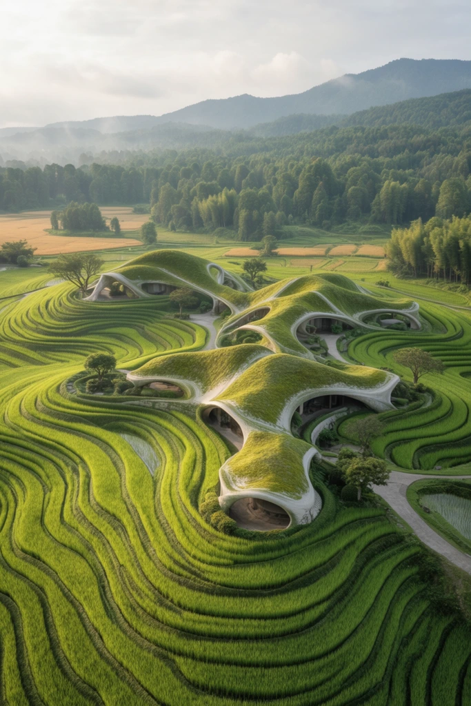 Biophilic Solarpunk Horizon style AI image example 2