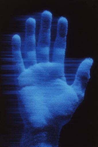 Luminous Cobalt Nocturne style reference image — heavy film grain