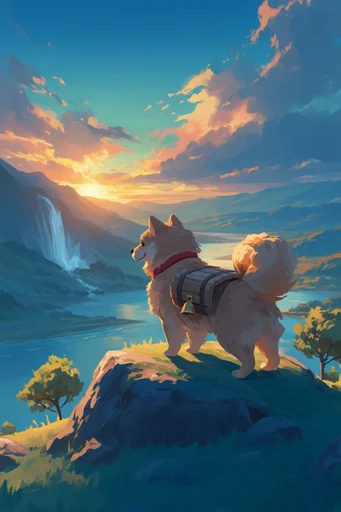 Vibrant Painterly Horizons style reference image — grand scale vista