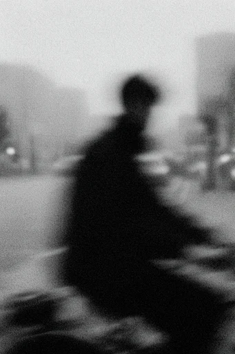 Obscured Monochrome Noir style reference image — heavy film grain