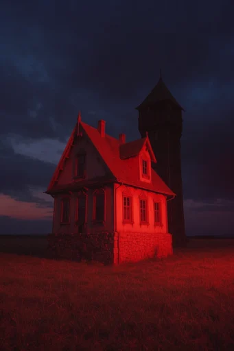 Cinematic Nocturnal Noir style reference image — saturated dramatic lighting