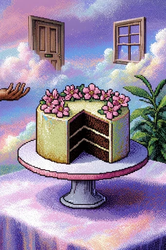Retro Pixel Surrealism style reference image — 16-bit aesthetic