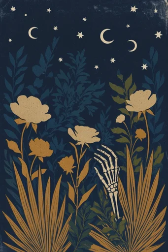 Textured Folk Printmaking style reference image — graphic flat art