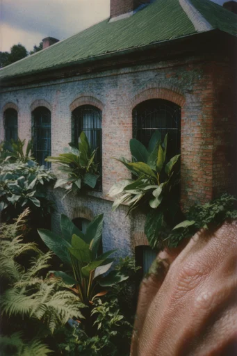 Nostalgic Botanical Surrealism style reference image — vintage film grain