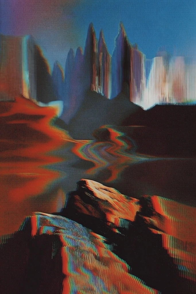 Analog Glitch Synthesis style AI image example 2