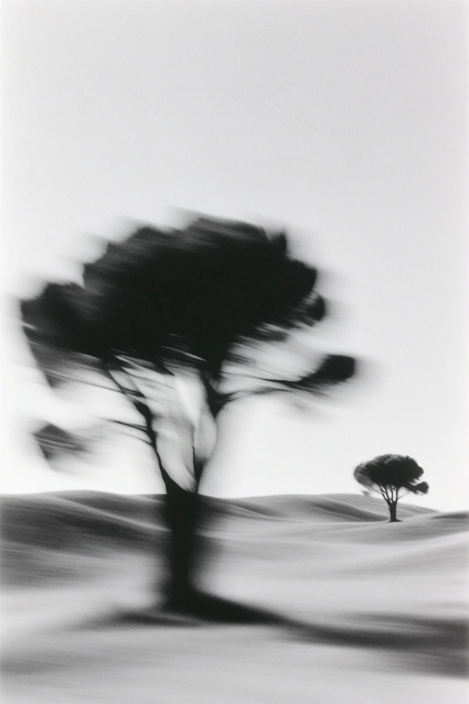 Kinetic Monochrome Abstraction style AI image example 2