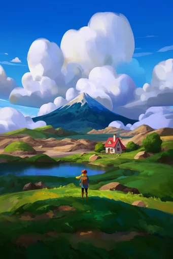 Vibrant Anime Escapism style reference image — painterly anime background