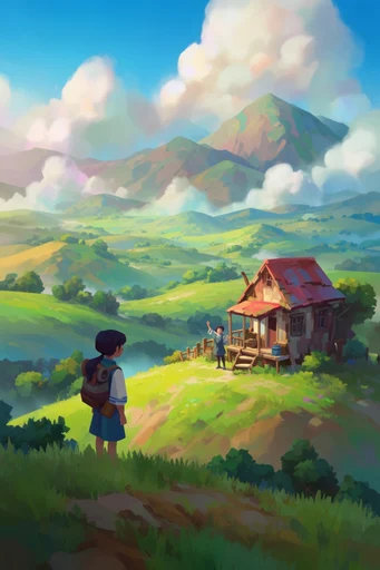 Vibrant Whimsical Fantasy style reference image — stylized digital painting