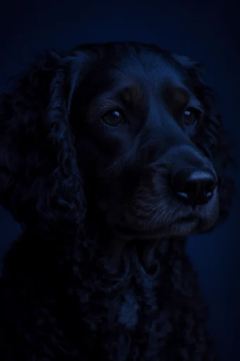 Cinematic Cobalt Noir style reference image — introspective cinematic gaze