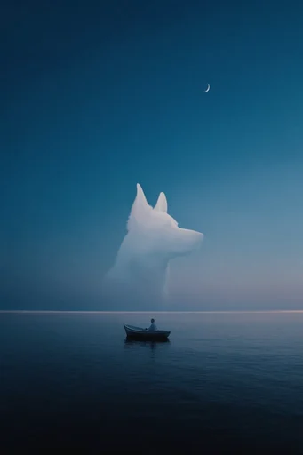 Infinite Nocturnal Solitude style reference image — vast horizon