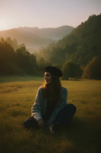 Nostalgic Cinematic Solitude style reference image — analog film grain
