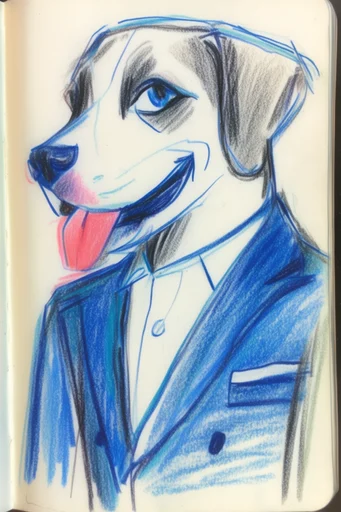 Expressive Hand-Drawn Sketchbook style reference image — intimate character portrait