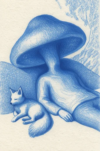 Monochromatic Cobalt Surrealism moodboard — generate AI images in this style