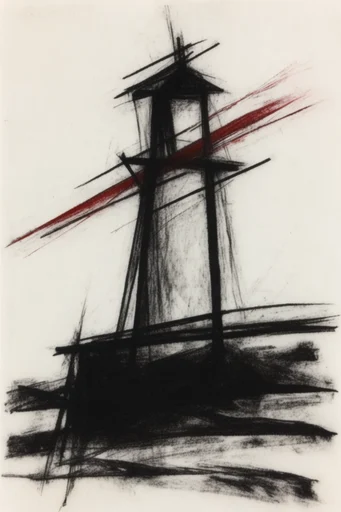 Raw Crimson Expressionism style reference image — high-contrast monochrome