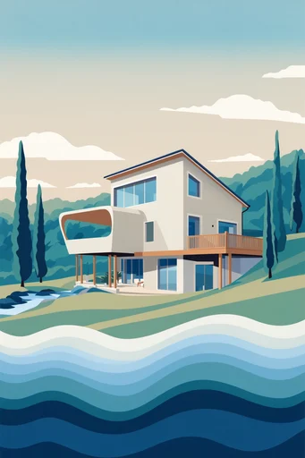 Mid-Century Graphic Minimalism style AI image example 4