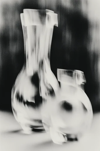 Haunting Kinetic Monochrome style reference image — heavy analog film grain