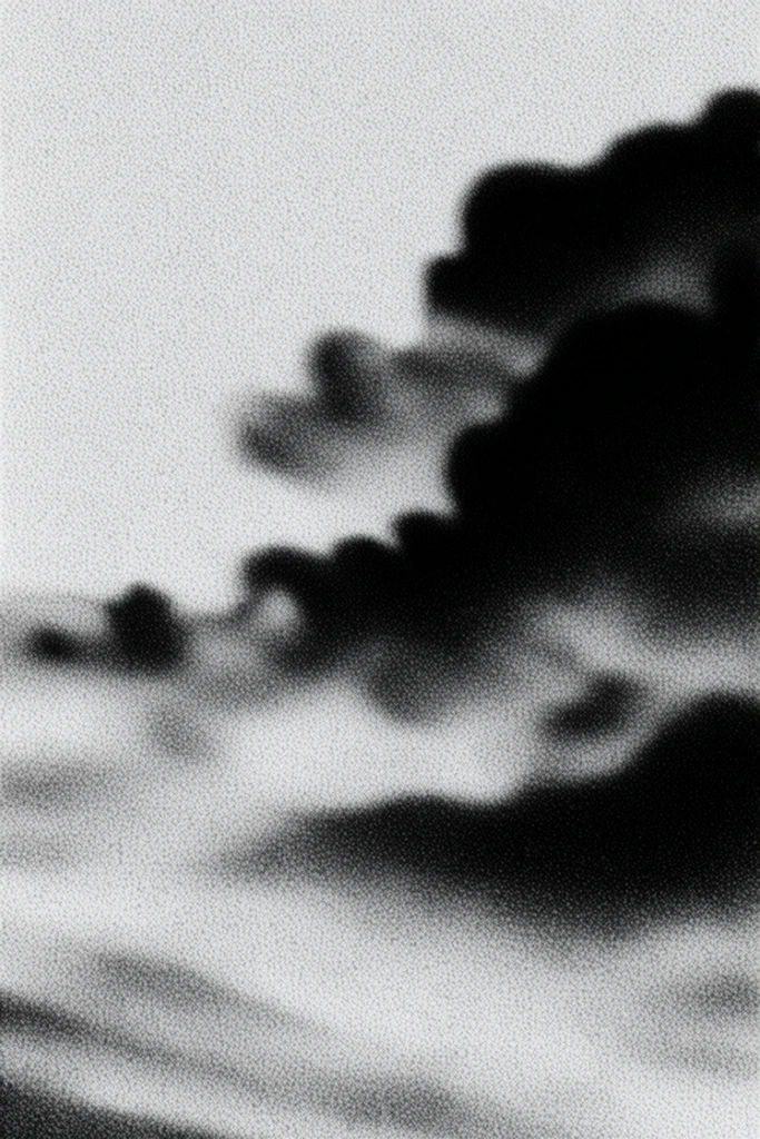 Monochrome Granular Noir style AI image example 2