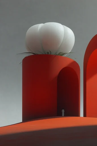 Surreal Terracotta Minimalism style reference image — monochromatic warm palette