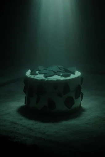 Cinematic Cyan Abyssal style reference image — surreal spotlight