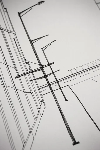 Monochrome Algorithmic Precision style reference image — technical ink drafting