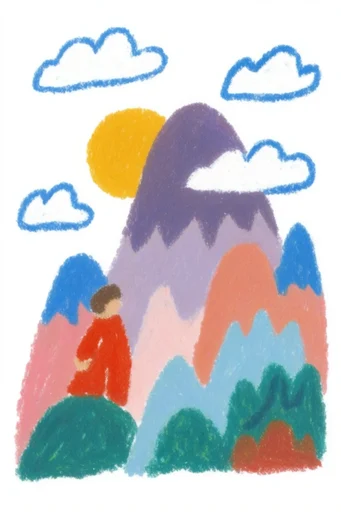 Tactile Storybook Folk style reference image — risograph print