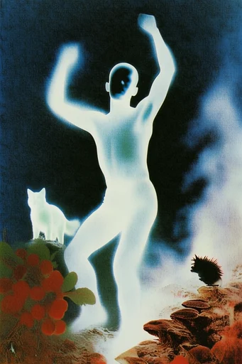 Luminous Spectral Noir style reference image — ethereal glowing aura
