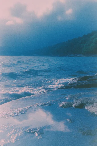 Nocturnal Cyanotype Dreamscape style reference image — tactile film grain