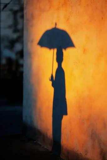 Luminous Amber Silhouette style reference image — amber backlighting