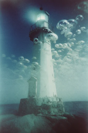 Luminous Cyan Nocturne style reference image — submerged dreamscape
